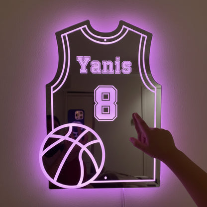 LumiBasket | Personalised LED Mirror Lamp Basketball